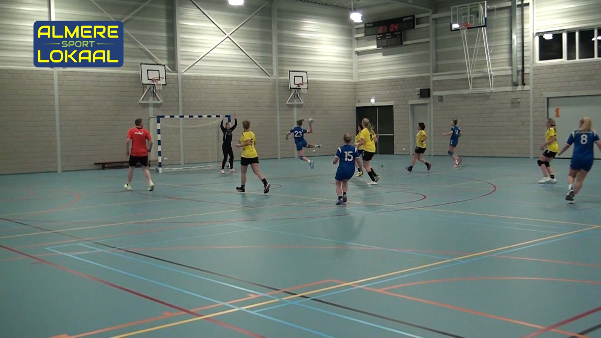 Najaden met schot op doel.